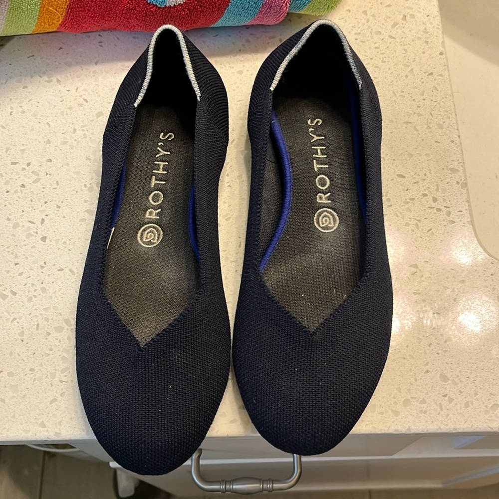 Rothy’s The “Flat”  Navy Blue size 9.5